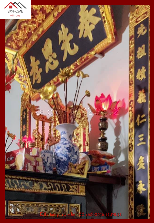 Hoành phi gỗ thờ chữ phụng tiên tư hiếu